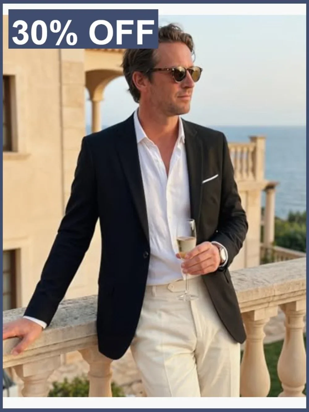 Slim Fit One Button Blazer Casual Sport Coat Notch Lapel_2